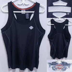 Harley Davidson Motorcycles Tank Top Shirt Size XL Silver Black H-D Performance